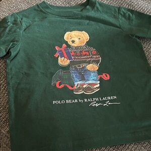 Ralph Lauren Green Polo Bear Graphic Tee for toddler